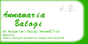 annamaria balogi business card